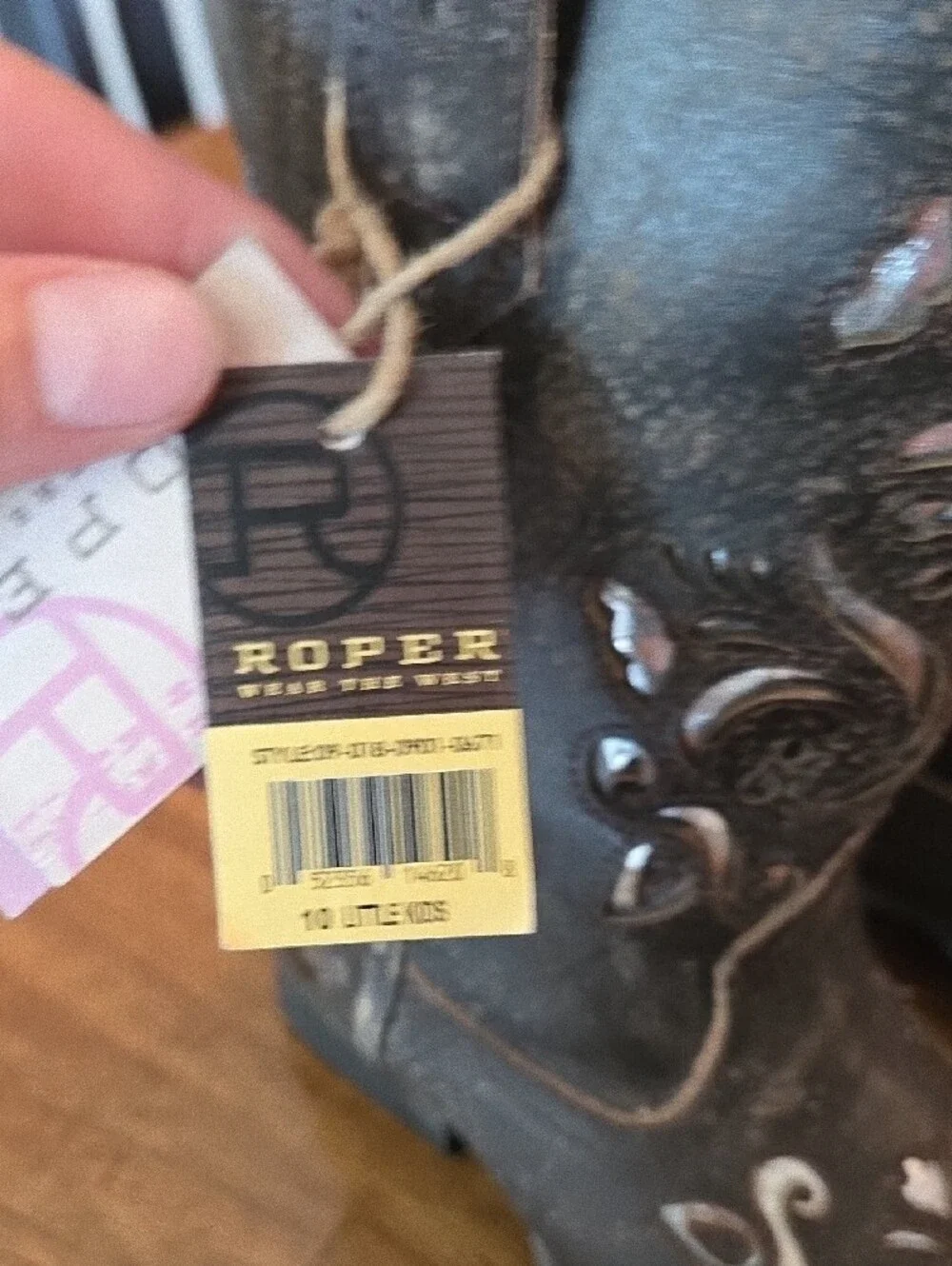 Roper Girls Belle Western Boots Metallic Silver Underlay